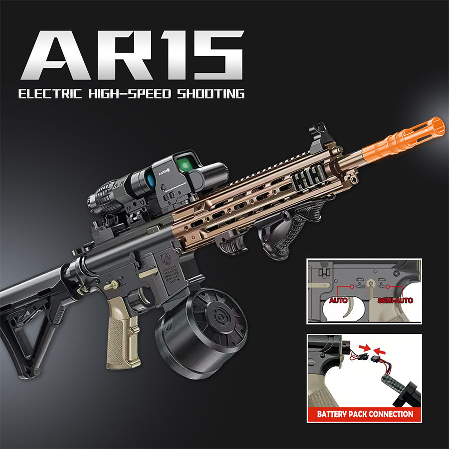 AR15 Gel Water Ball Blaster,for Outdoor Activities Game Party.2MODE:One Shot And Electric Full Auto