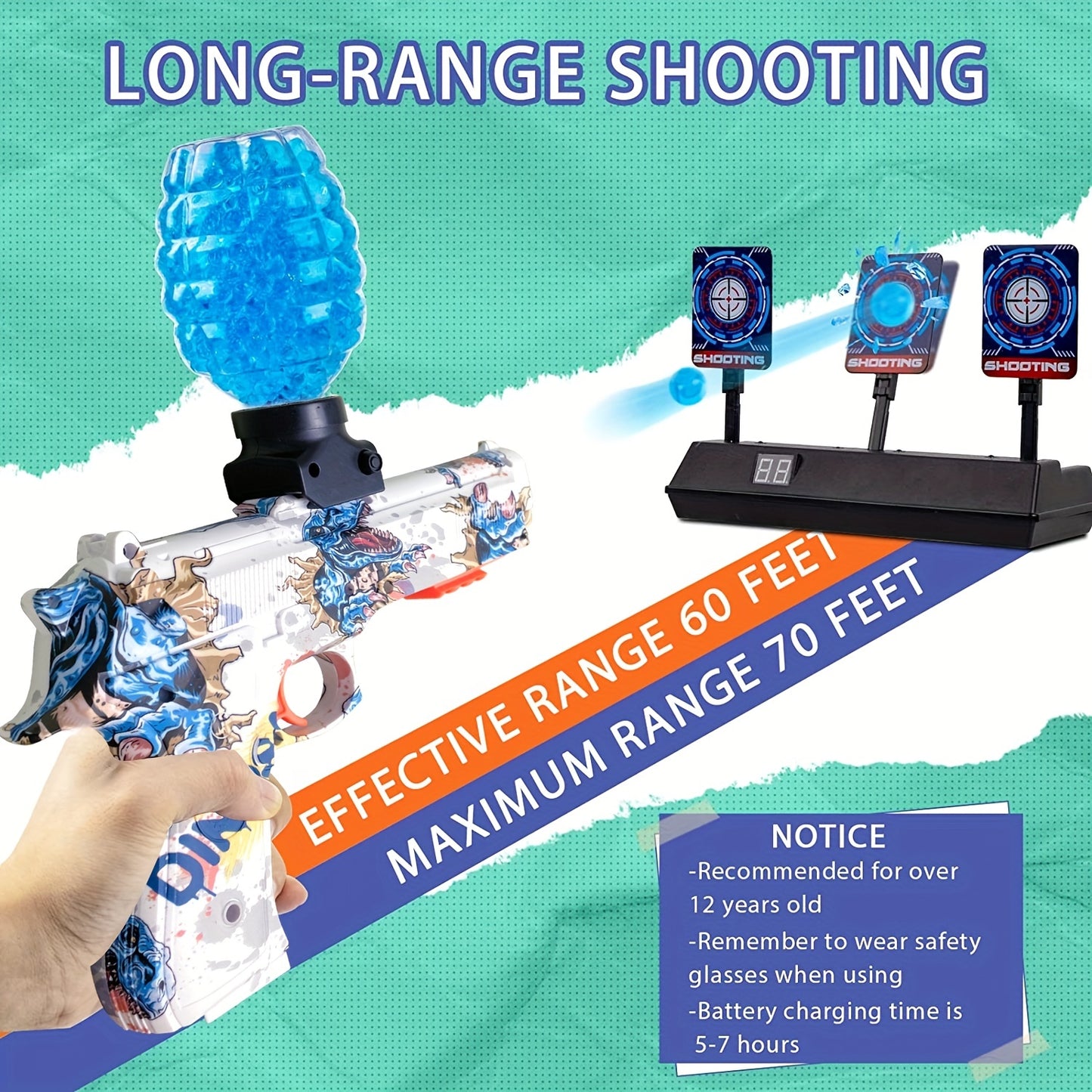 1911 Gel Water Ball Blaster,for Out door Activities Game Party