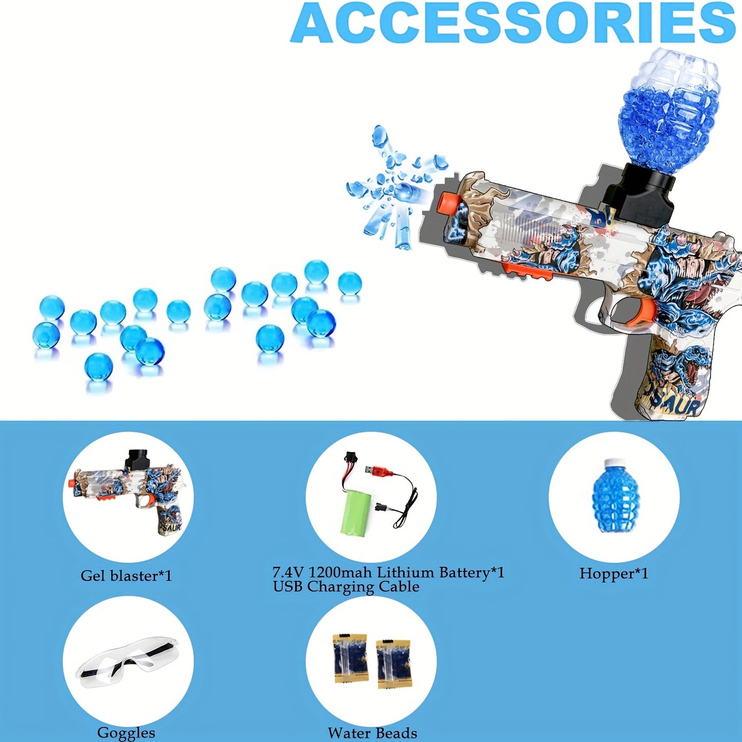 1911 Gel Water Ball Blaster,for Out door Activities Game Party