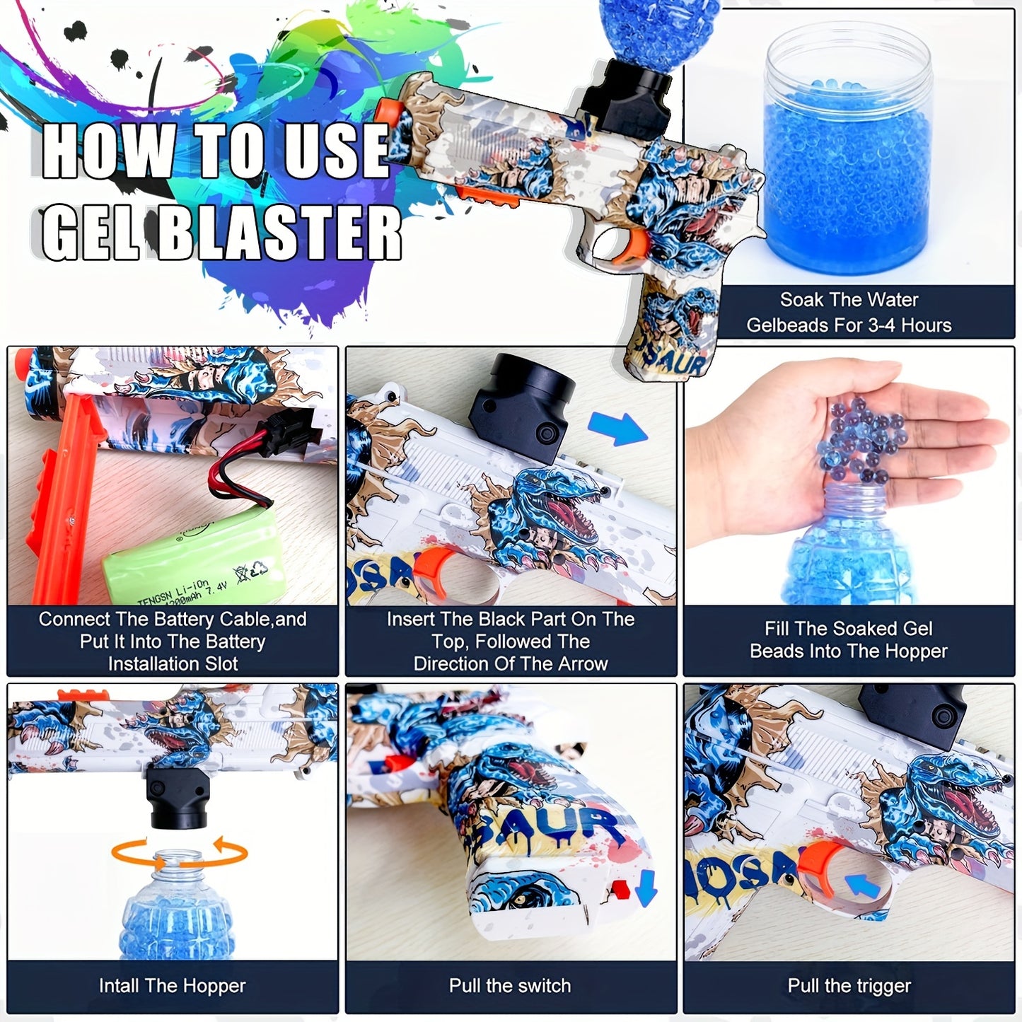 1911 Gel Water Ball Blaster,for Out door Activities Game Party
