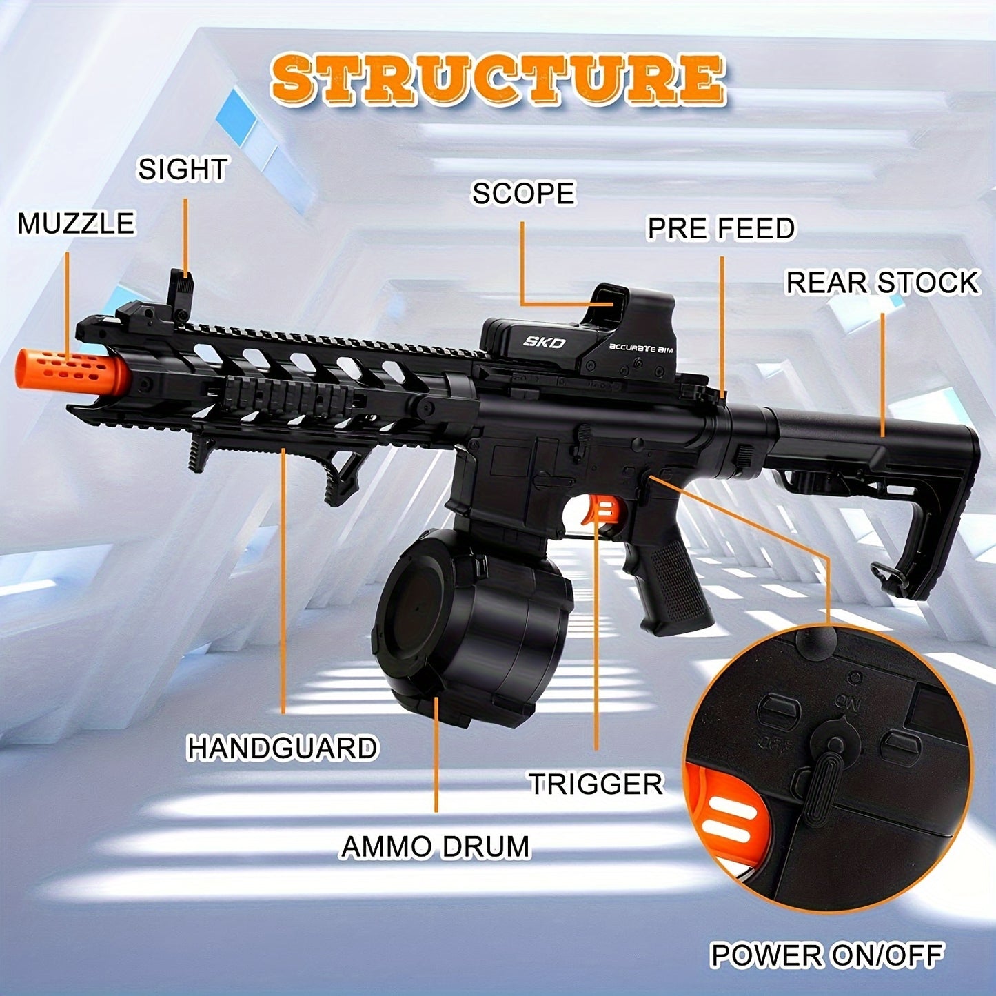 M4 Gel Water Ball Blaster,for Outdoor Activities Game Party.Electric Full Auto