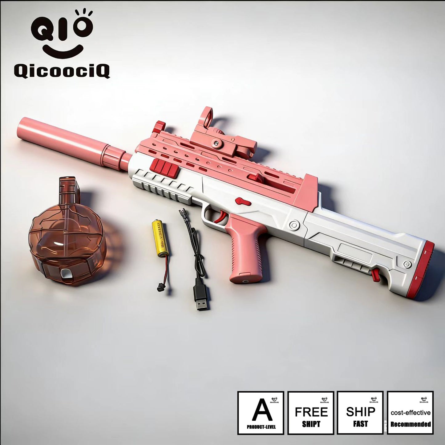 QBZ Automatic Electric Water Gun , Auto Water Suction Powerful Squirt Guns Pistol for Adults Kids, Auto Water Blaster Pistol Outdoor Summer Toys for Pool Beach Party