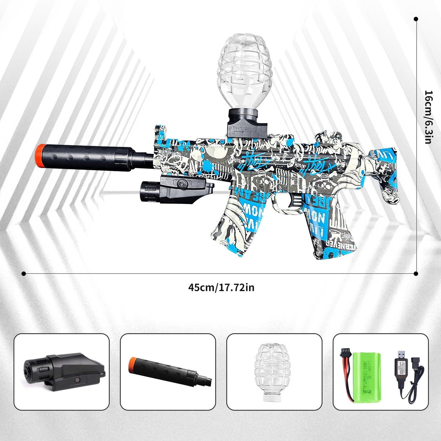 Mini MP5 Gel Water Ball Blaster,for Out door Activities Game Party