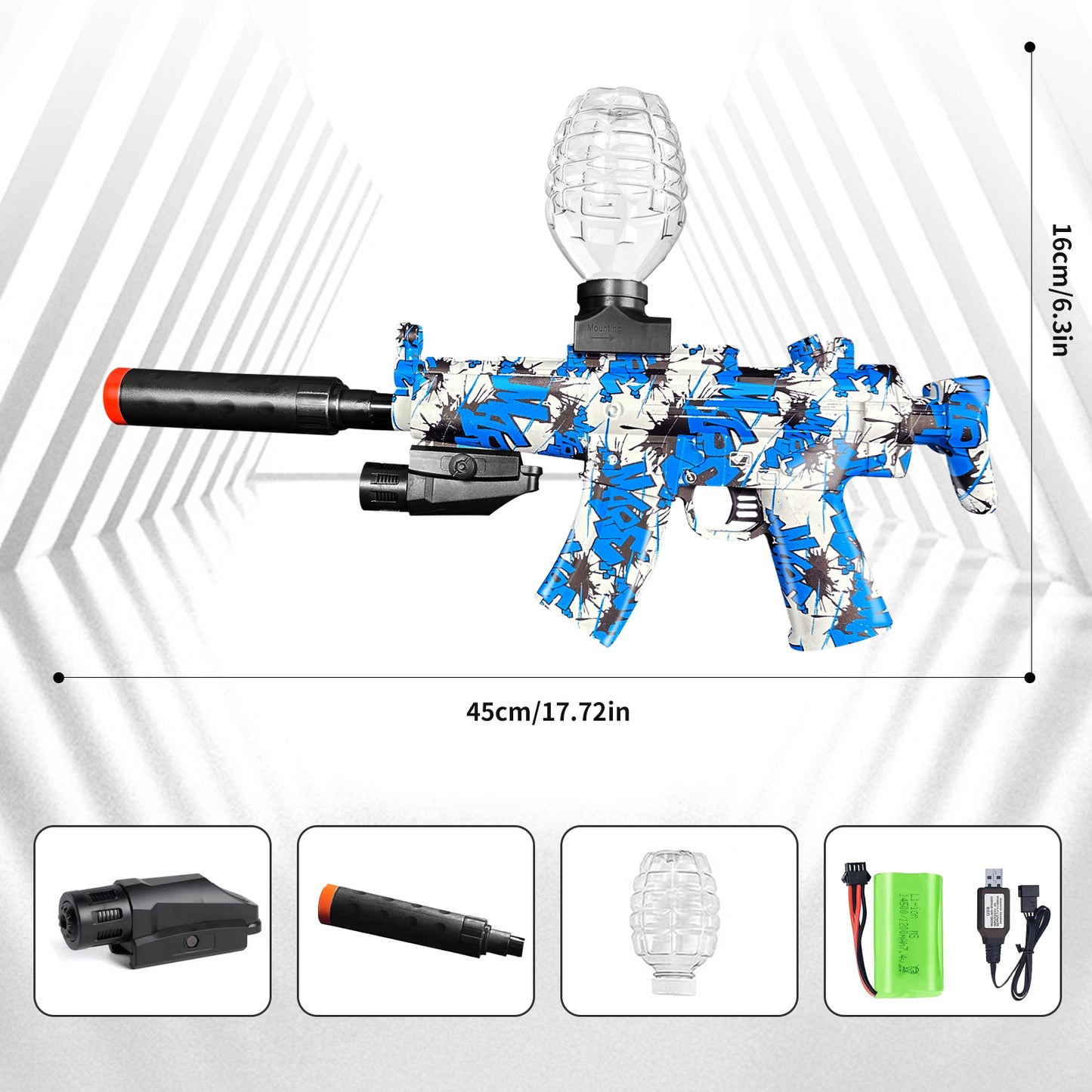 Mini MP5 Gel Water Ball Blaster,for Out door Activities Game Party