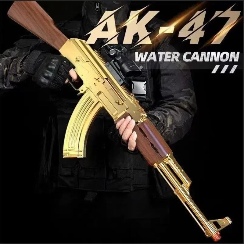 Golden AK Gel Water Ball Blaster，for Outdoor Activities Game Party. Electric Full Auto 18+