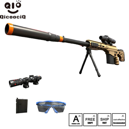 NEW MSR Electric Gell Ball Blaster, Sniper Gun, Splat Gun Toy - Manual&Auto Splatter Blaster With Bracket&Telescope, Strong Power, High Speed- Ideal For Backyard Fun And Outdoor Activities