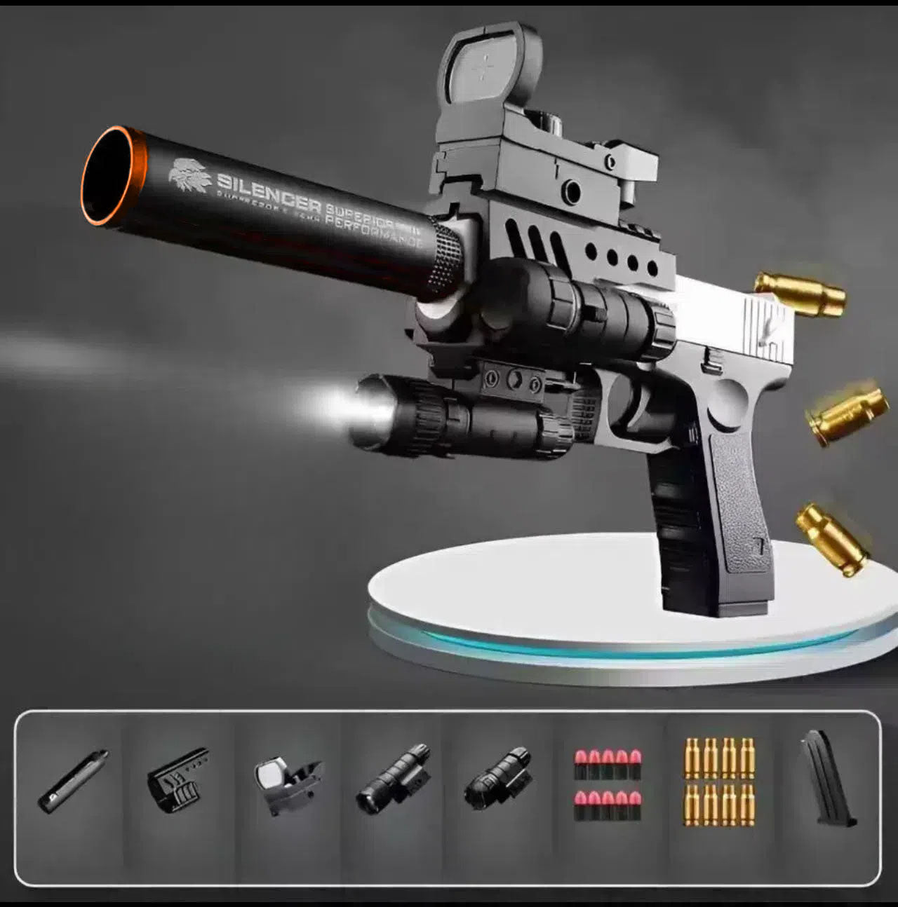 Toy Gun with Automatic Reloading Rebound Shell Ejecting and Soft Foam Blaster, Ideal for Shooting Games, Education Model Toys, Gift for Kids Boys Girls