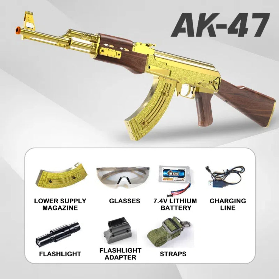 50%OFF,Free Shipping,Low Price Online. Golden AK AKM AK12 Gel Water Ball Blaster，for Outdoor Activities Game Party. Electric Full Auto 18+