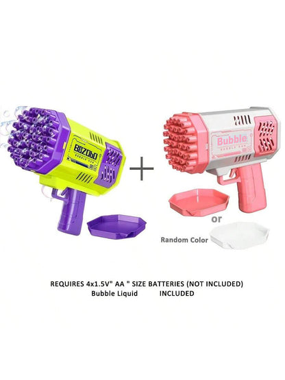 2PCS Bubble Gun And 1 Bubble Water Children Rocket Launcher Handheld Portable Electric Automatic Bubble Gun LED Light For Boys And Girls, The Perfect Outdoor Party Toy For Kids, Children Gift