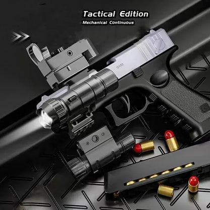 Toy Gun with Automatic Reloading Rebound Shell Ejecting and Soft Foam Blaster, Ideal for Shooting Games, Education Model Toys, Gift for Kids Boys Girls
