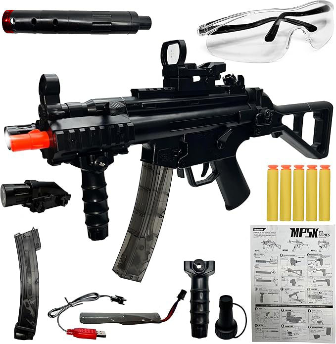 MP5K Gel Water Ball Blaster，for Outdoor Activities Game Party.2MODE:Hand Movement And Electric Full Auto