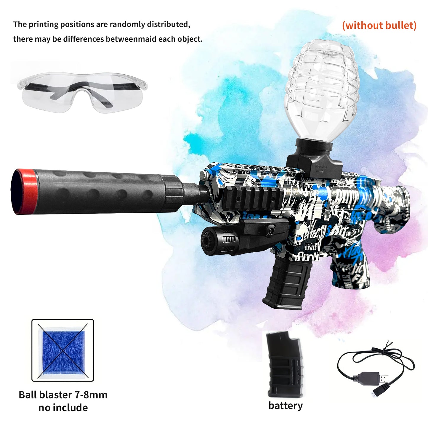 Mini 416 Gel Water Ball Blaster，for Out door Activities Game Party