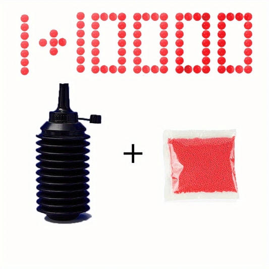 RED Gel Balls Blaster Ammo Gel Gun Refill(10,000 Pieces & 1 Ball loader), 7.5mm Splat Gels Balls Bullets Accesories 7-8 mm, Compatible with Gels Gun, Blue Colour, for Ages 14+