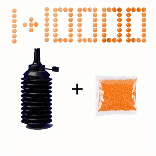 ORANGE Gel Balls Blaster Ammo Gel Gun Refill(10,000 Pieces & 1 Ball loader), 7.5mm Splat Gels Balls Bullets Accesories 7-8 mm, Compatible with Gels Gun, Blue Colour, for Ages 14+