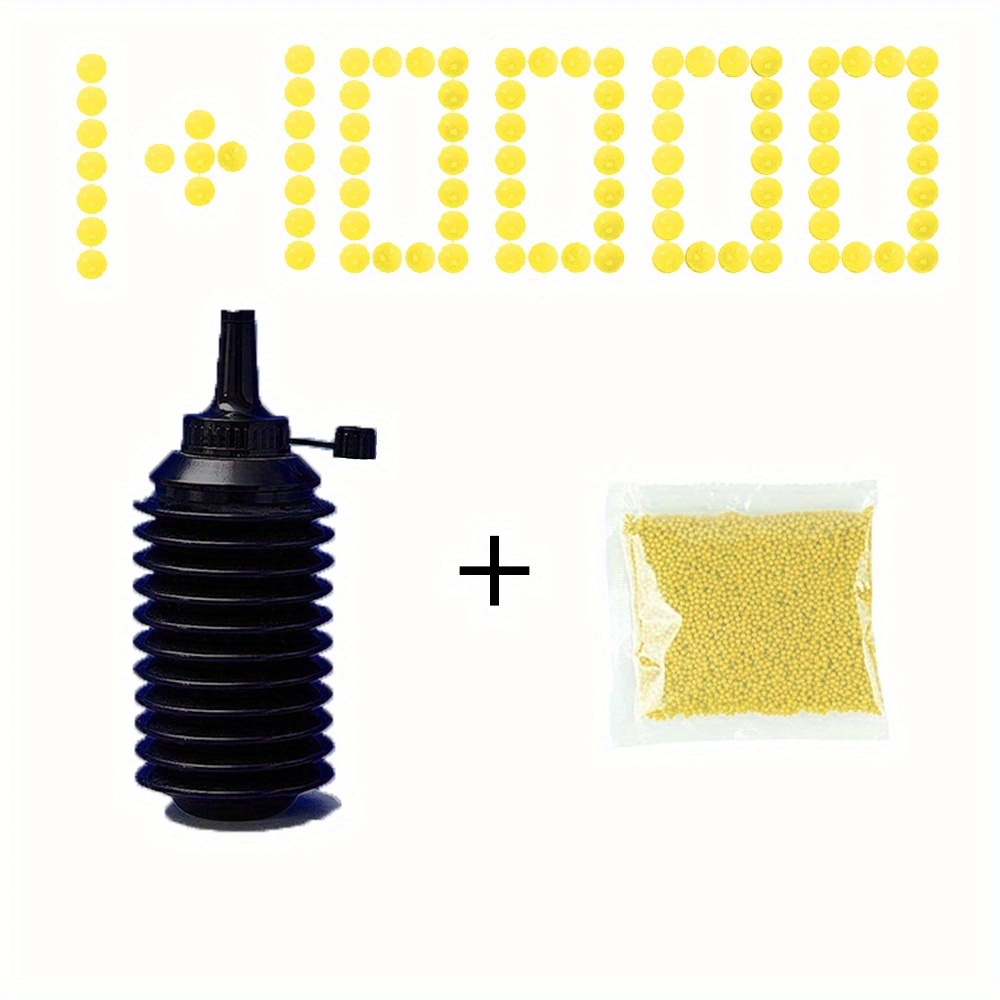 YELLOW Gel Balls Blaster Ammo Gel Gun Refill(10,000 Pieces & 1 Ball loader), 7.5mm Splat Gels Balls Bullets Accesories 7-8 mm, Compatible with Gels Gun, Blue Colour, for Ages 14+