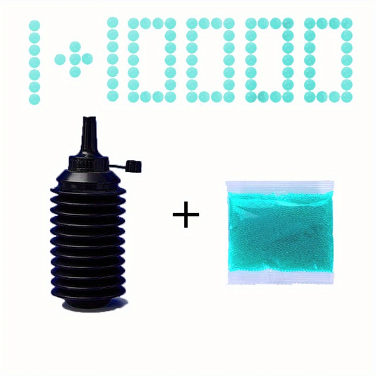 GREEN Gel Balls Blaster Ammo Gel Gun Refill(10,000 Pieces & 1 Ball loader), 7.5mm Splat Gels Balls Bullets Accesories 7-8 mm, Compatible with Gels Gun, Blue Colour, for Ages 14+