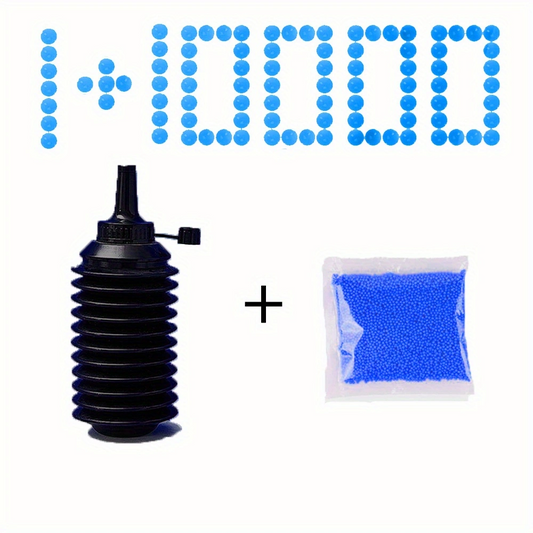 BLUE Gel Balls Blaster Ammo Gel Gun Refill(10,000 Pieces & 1 Ball loader), 7.5mm Splat Gels Balls Bullets Accesories 7-8 mm, Compatible with Gels Gun, Blue Colour, for Ages 14+