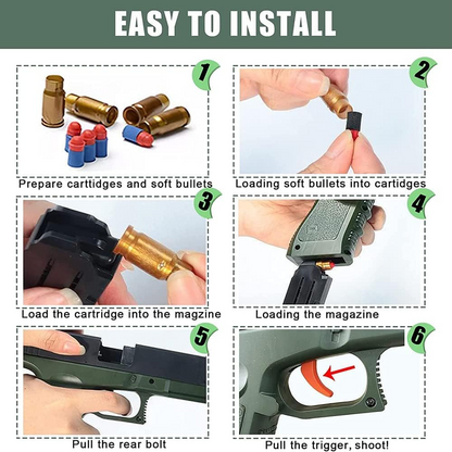 Toy Gun with Automatic Reloading Rebound Shell Ejecting and Soft Foam Blaster, Ideal for Shooting Games, Education Model Toys, Gift for Kids Boys Girls