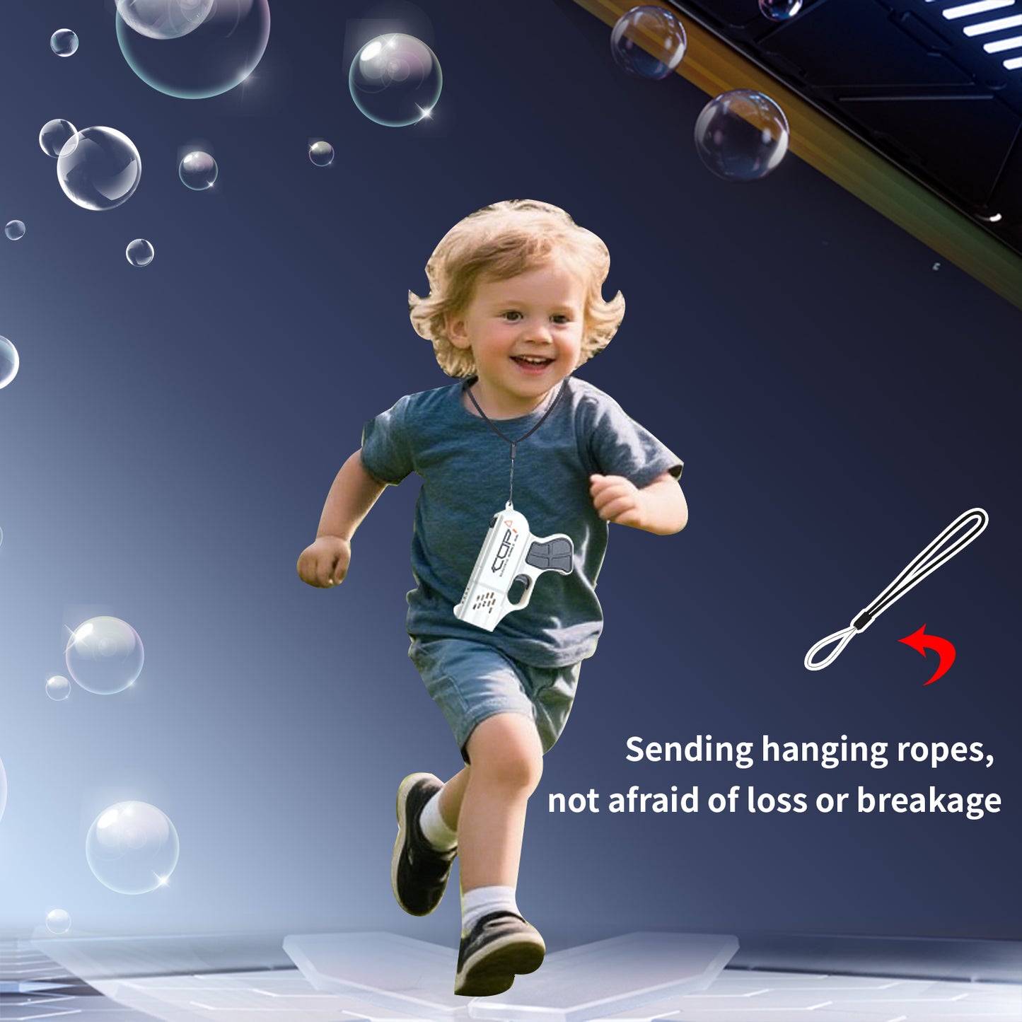MINI  COP  Bubble Gun for Kids Bubble Machine for Boys Girls Toddlers LED Automatic Blower Toys for Ages 3 4 5 6 7 8 Summer Outdoor Party Birthday Gift