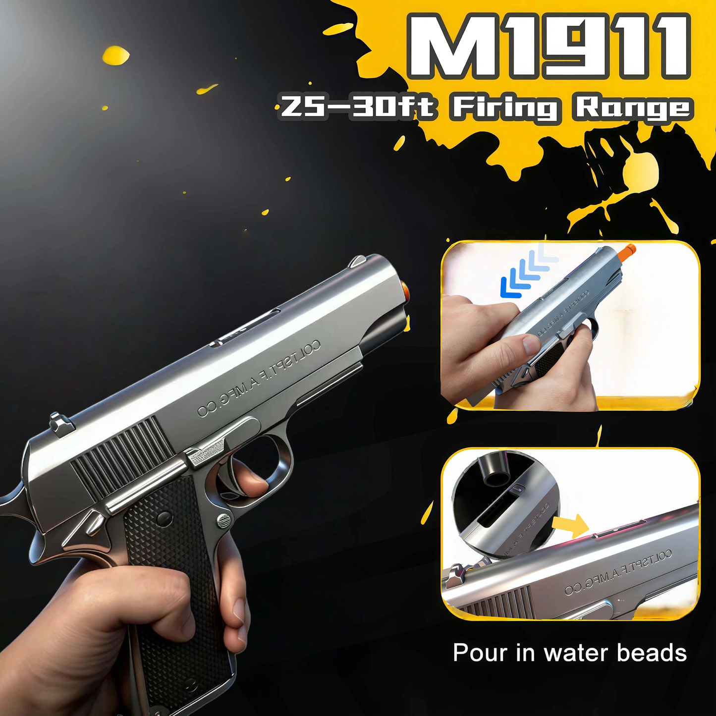 50%OFF,Free Shipping,Low Price Online. 1911 Gel Water Ball Blaster，for Outdoor Activities Game Party,Boys And Girls Gift.