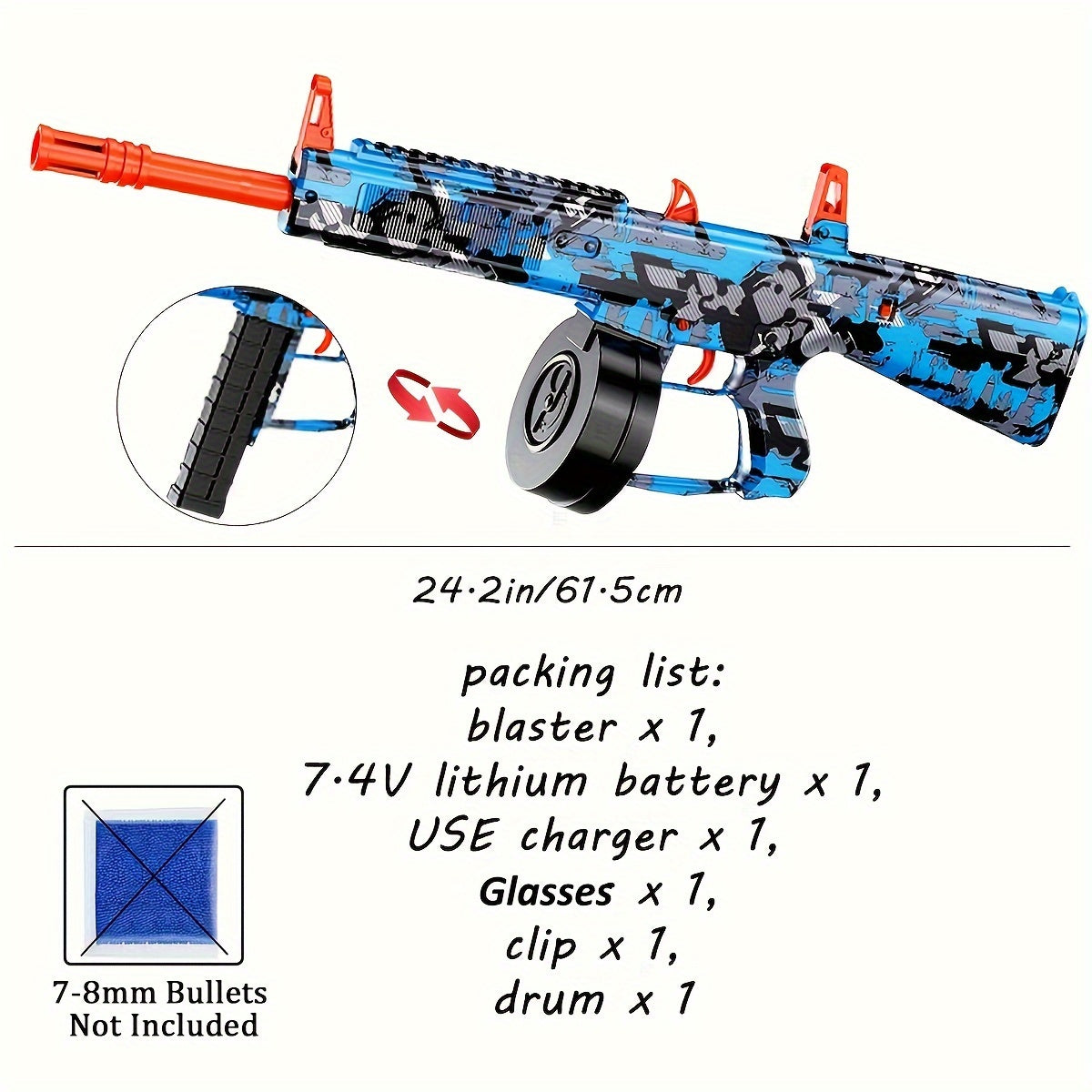 AA12 Gel Water Ball Blaster，for Outdoor Activities Game Party.2MODE:Hand Movement And Electric Full Auto