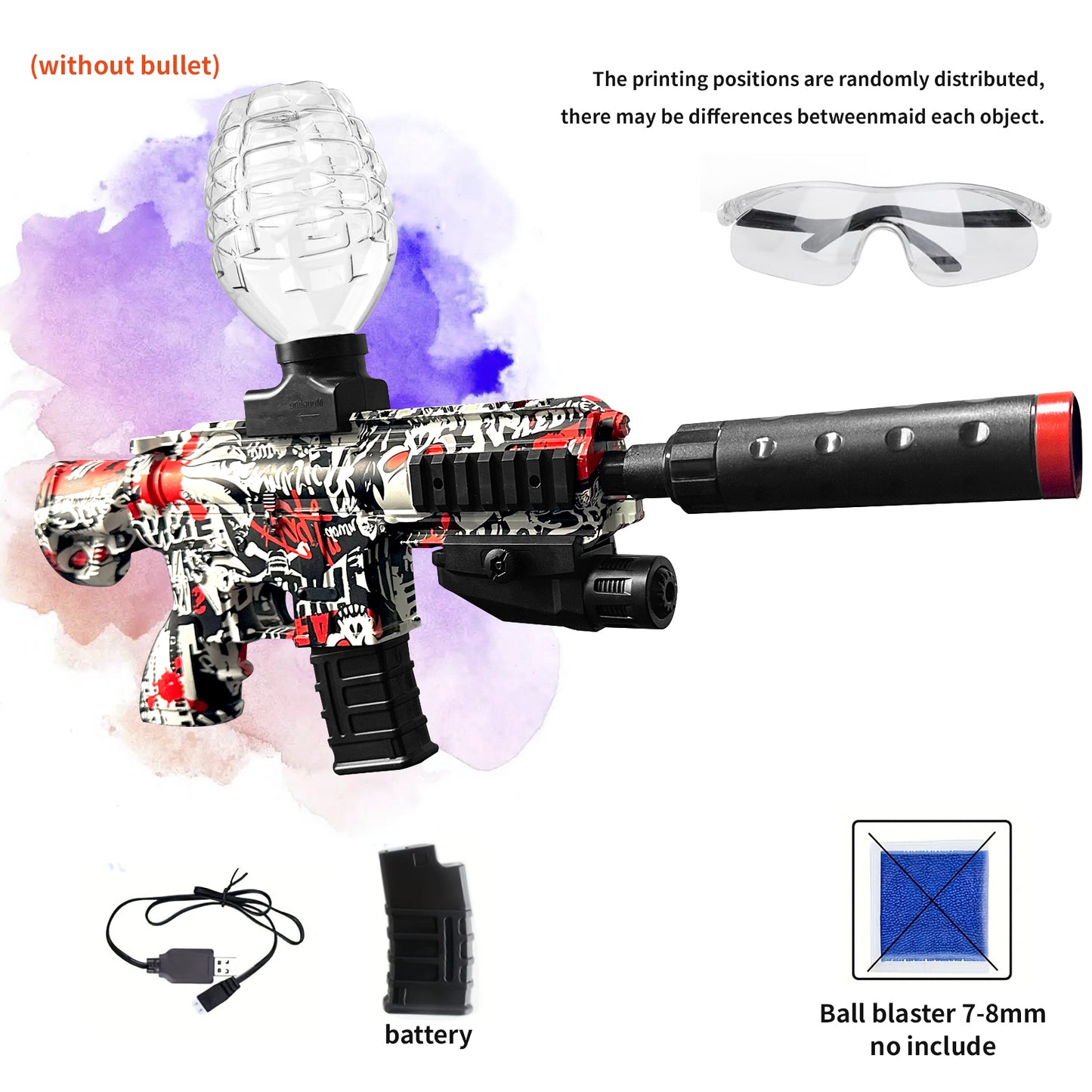 Mini 416 Gel Water Ball Blaster，for Out door Activities Game Party