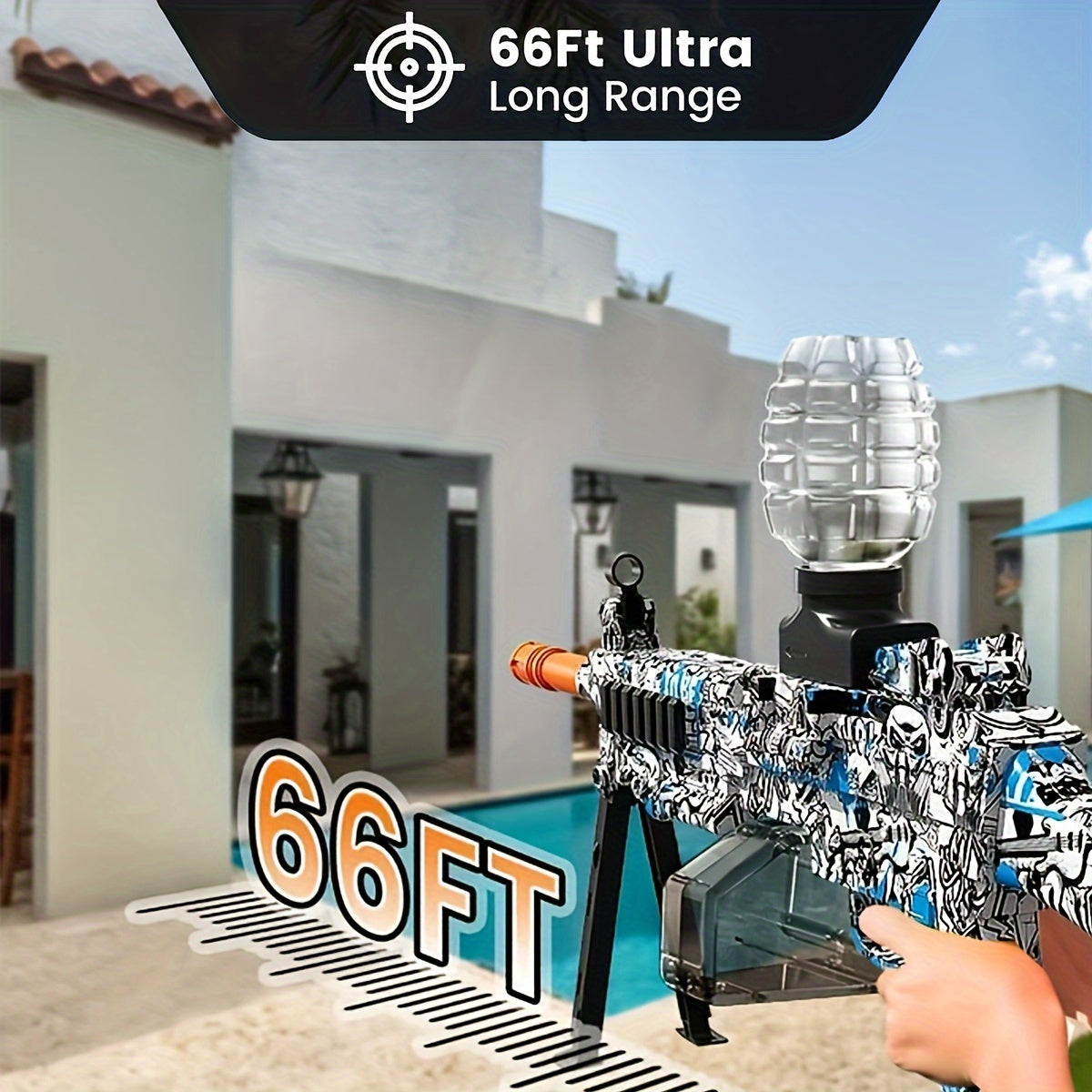 Mini M249  Gel Water Ball Blaster，for Outdoor Activities Game Party.2MODE:Hand Movement And Electric Full Auto
