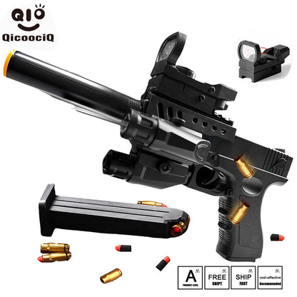 Toy Gun with Automatic Reloading Rebound Shell Ejecting and Soft Foam Blaster, Ideal for Shooting Games, Education Model Toys, Gift for Kids Boys Girls
