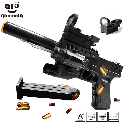 Toy Gun with Automatic Reloading Rebound Shell Ejecting and Soft Foam Blaster, Ideal for Shooting Games, Education Model Toys, Gift for Kids Boys Girls