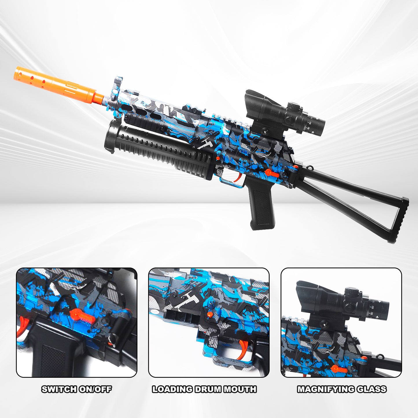 PP-19 Gel Water Ball Blaster，for Outdoor Activities Game Party.2MODE:Hand Movement And Electric Full Auto