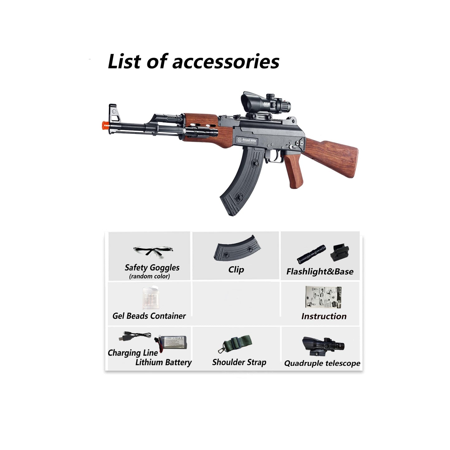 Golden AK Gel Water Ball Blaster，for Outdoor Activities Game Party. Electric Full Auto 18+