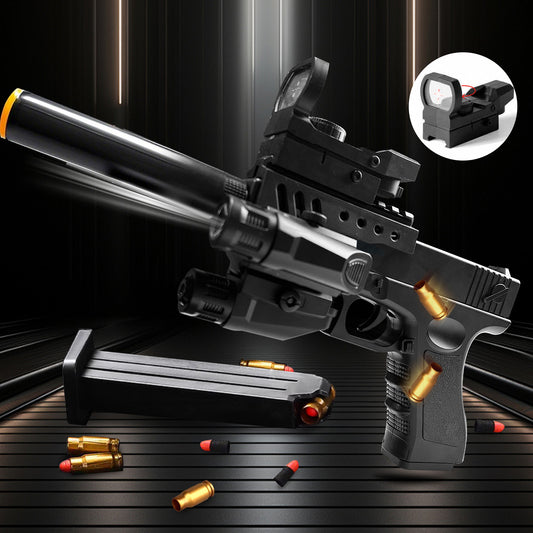 Toy Gun with Automatic Reloading Rebound Shell Ejecting and Soft Foam Blaster, Ideal for Shooting Games, Education Model Toys, Gift for Kids Boys Girls