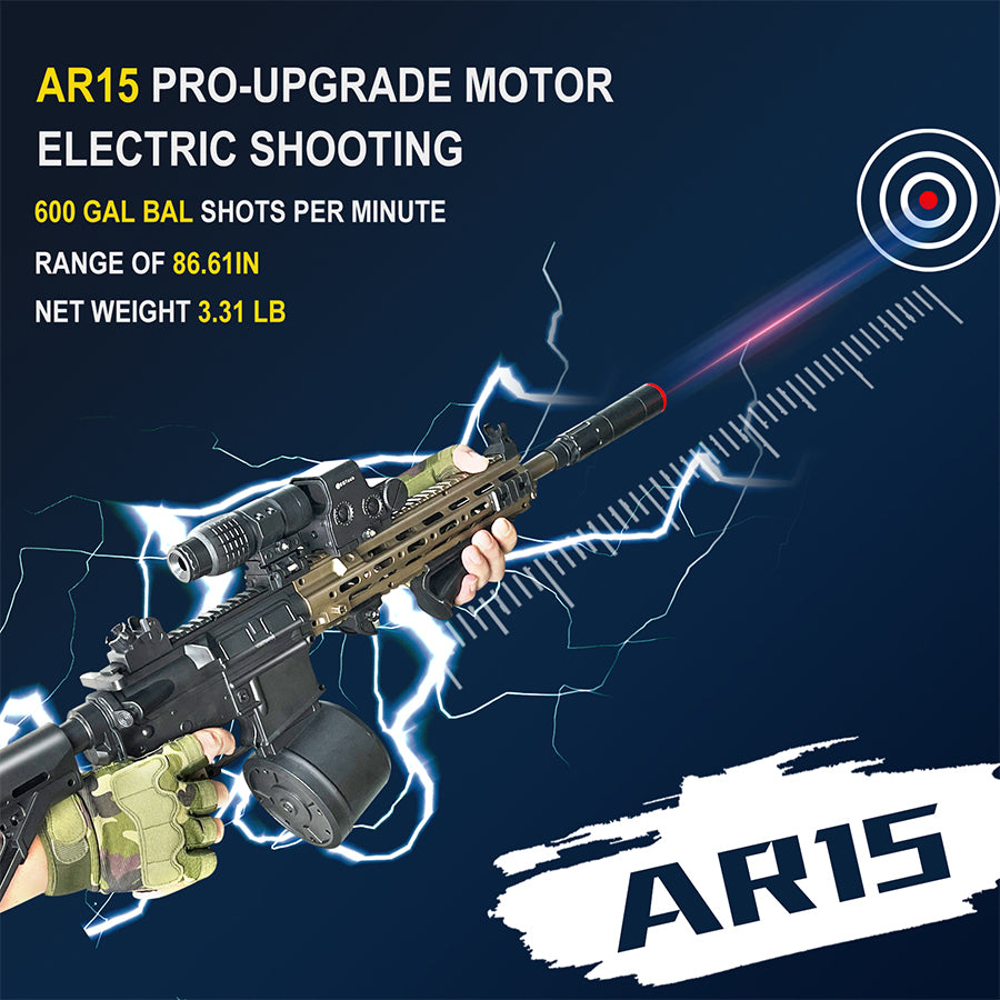 AR15  Gel Water Ball Blaster，for Outdoor Activities Game Party.2MODE:One Shot And Electric Full Auto