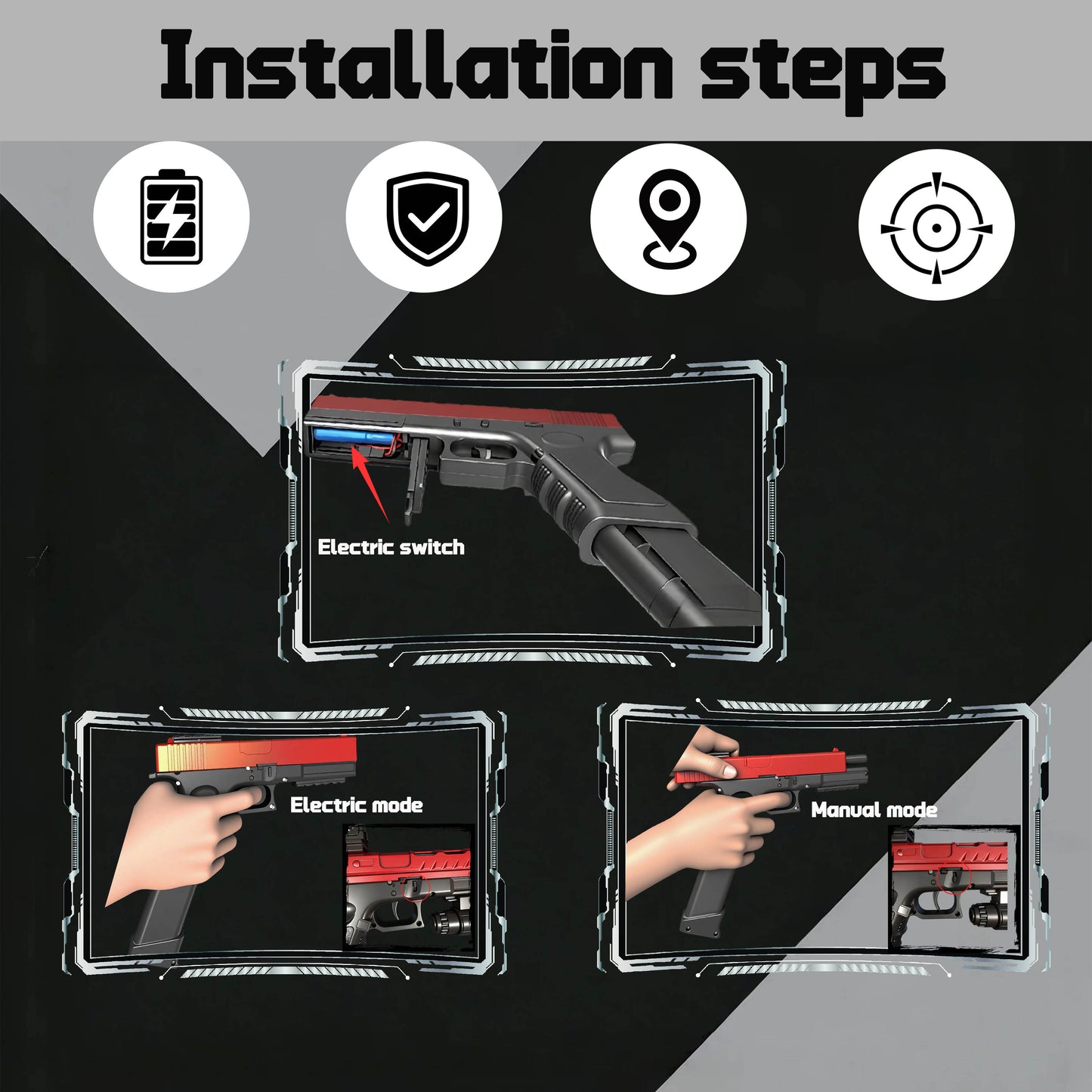 30%OFF,Free Shipping,Low Price Online.  Electric Gel Ball Blaster Automatic Splatter Eco-Friendly Splat Gun for Outdoor Activities.  2MODE:Hand Movement And Electric Full Auto