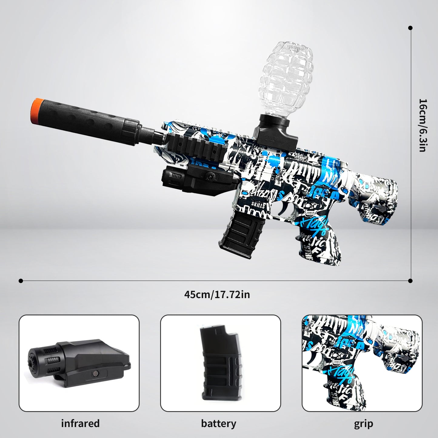 Mini 416 Gel Water Ball Blaster，for Out door Activities Game Party