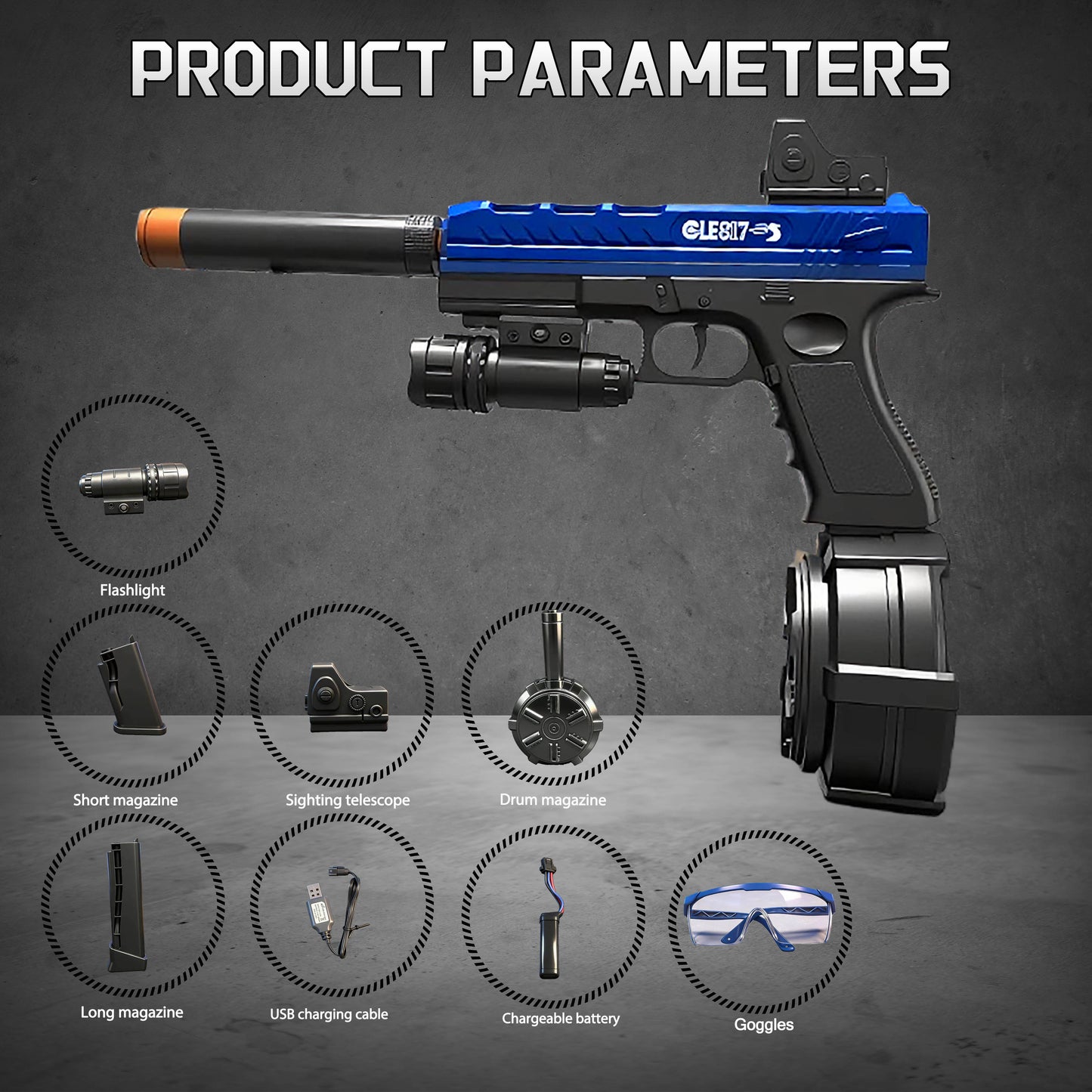 30%OFF,Free Shipping,Low Price Online.  Electric Gel Ball Blaster Automatic Splatter Eco-Friendly Splat Gun for Outdoor Activities.  2MODE:Hand Movement And Electric Full Auto