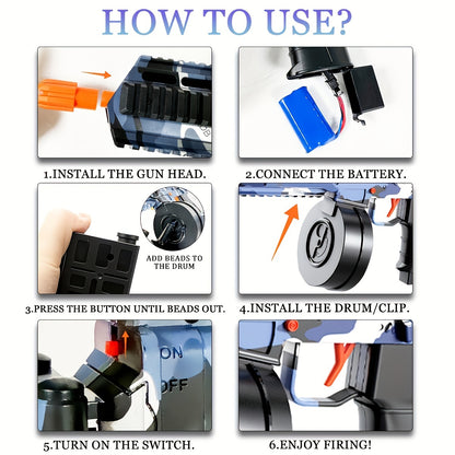 Gel Water Ball Blaster，for Outdoor Activities Game Party.2MODE:Hand Movement And Electric Full Auto