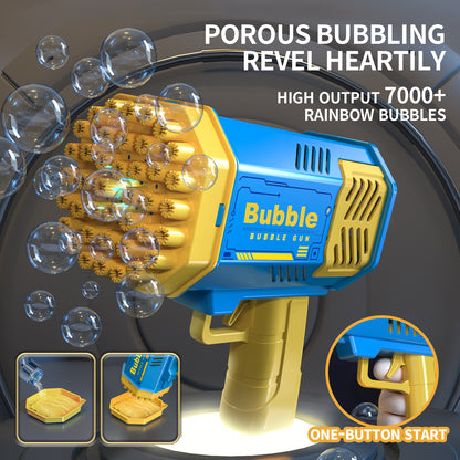2PCS Bubble Gun And 1 Bubble Water Children Rocket Launcher Handheld Portable Electric Automatic Bubble Gun LED Light For Boys And Girls, The Perfect Outdoor Party Toy For Kids, Children Gift