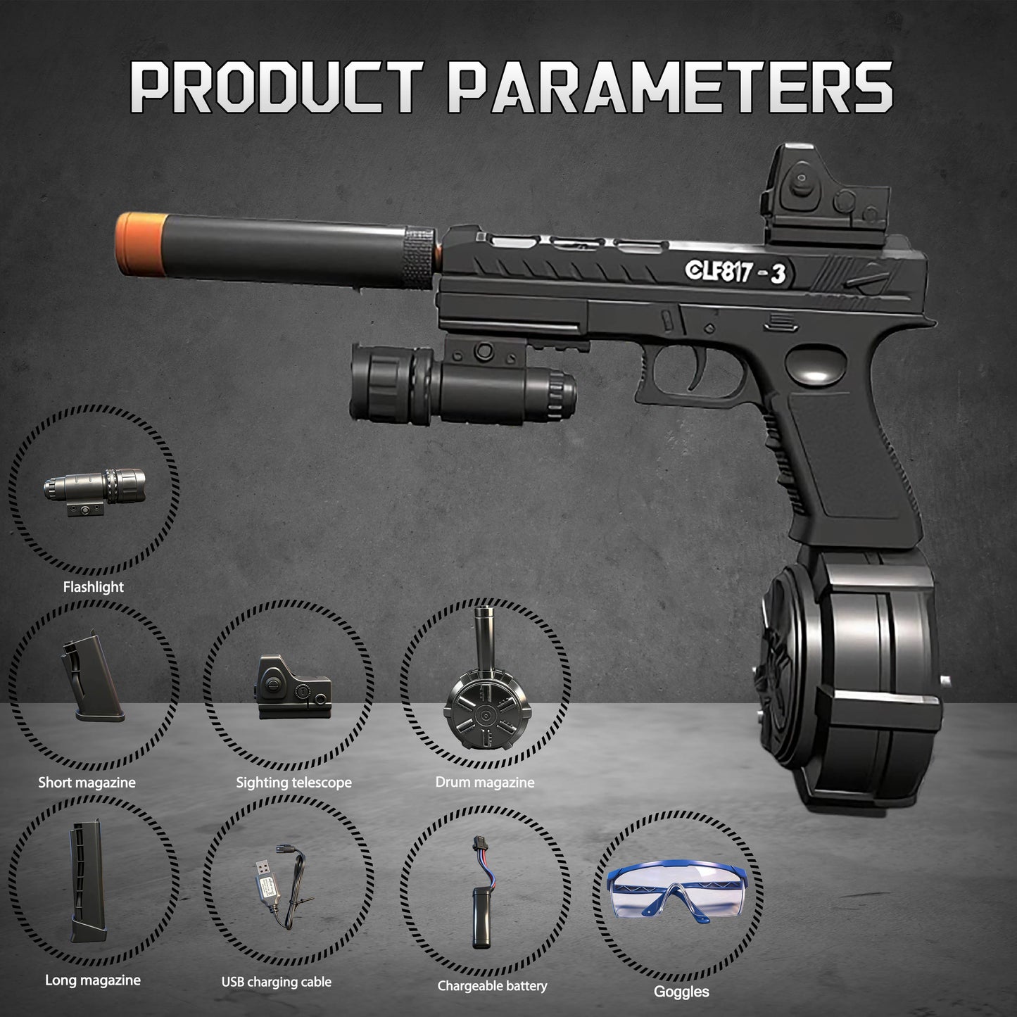 30%OFF,Free Shipping,Low Price Online.  Electric Gel Ball Blaster Automatic Splatter Eco-Friendly Splat Gun for Outdoor Activities.  2MODE:Hand Movement And Electric Full Auto