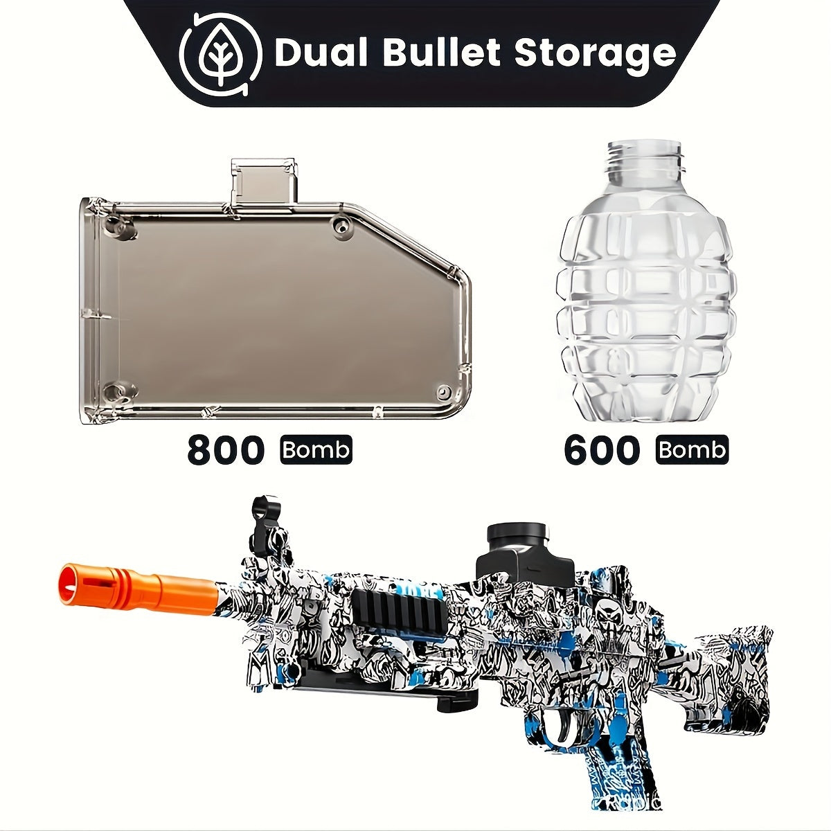 Mini M249  Gel Water Ball Blaster，for Outdoor Activities Game Party.2MODE:Hand Movement And Electric Full Auto