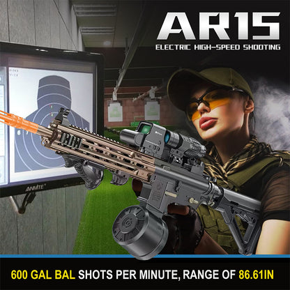 AR15  Gel Water Ball Blaster，for Outdoor Activities Game Party.2MODE:One Shot And Electric Full Auto