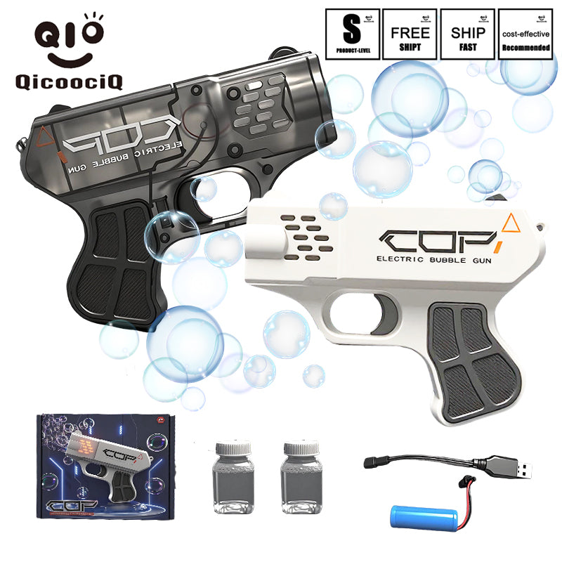MINI  COP  Bubble Gun for Kids Bubble Machine for Boys Girls Toddlers LED Automatic Blower Toys for Ages 3 4 5 6 7 8 Summer Outdoor Party Birthday Gift