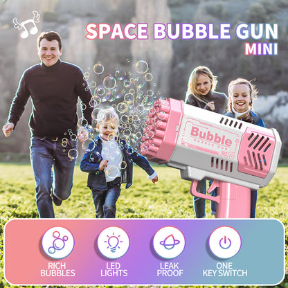 2PCS Bubble Gun And 1 Bubble Water Children Rocket Launcher Handheld Portable Electric Automatic Bubble Gun LED Light For Boys And Girls, The Perfect Outdoor Party Toy For Kids, Children Gift