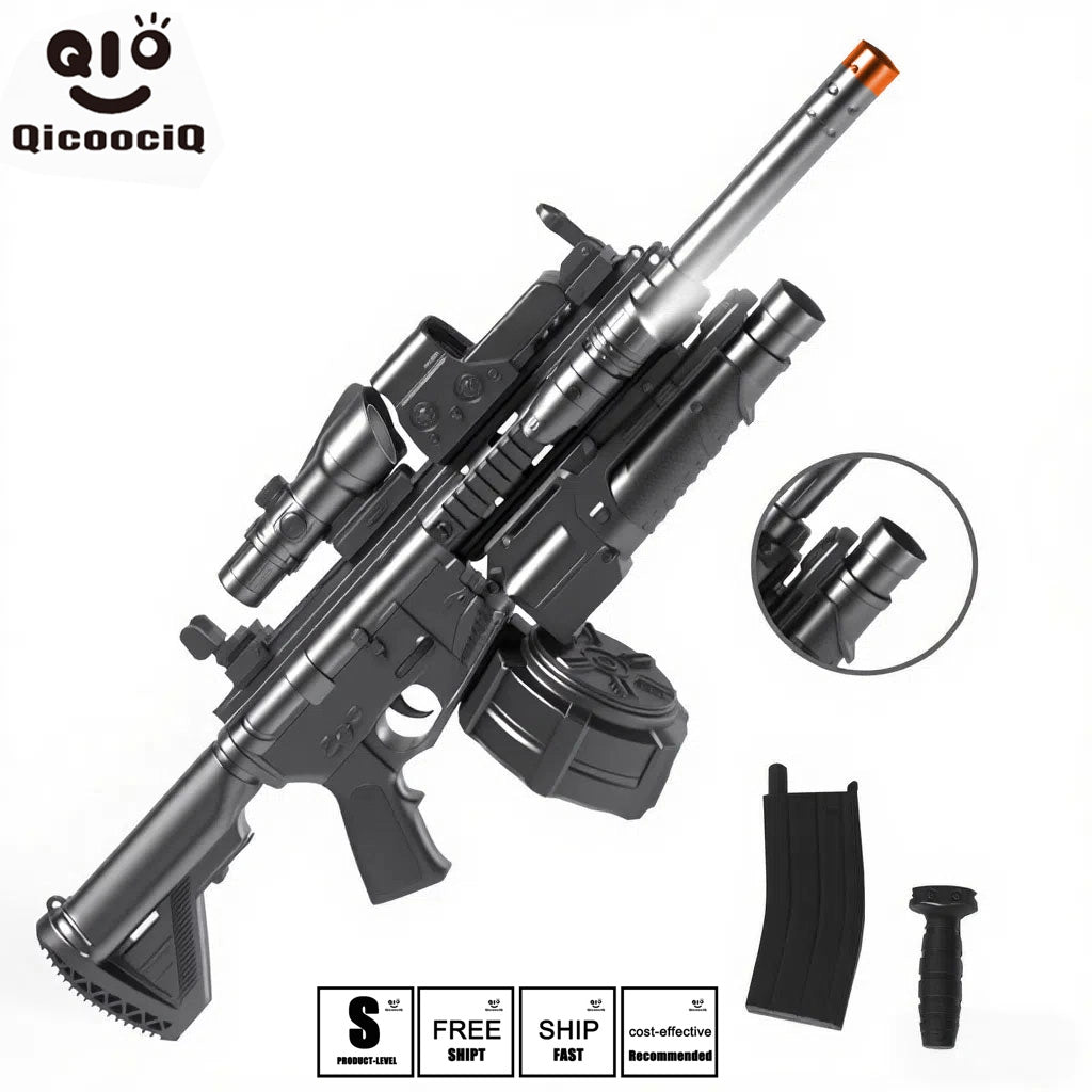 416 Modified High-end Trim Automatic Electric Gel Ball Blaster with 10 Pcs Accessories – Extended 60+ Foot Range