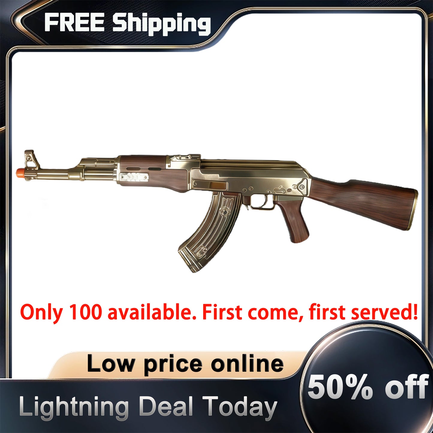 50%OFF,Free Shipping,Low Price Online. Golden AK AKM AK12 Gel Water Ball Blaster，for Outdoor Activities Game Party. Electric Full Auto 18+