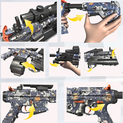 M4A1 Modified High-end Trim Automatic Electric Gel Ball Blaster with 10 Pcs Accessories – Extended 60+ Foot Range