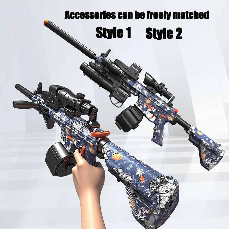 M4A1 Modified High-end Trim Automatic Electric Gel Ball Blaster with 10 Pcs Accessories – Extended 60+ Foot Range