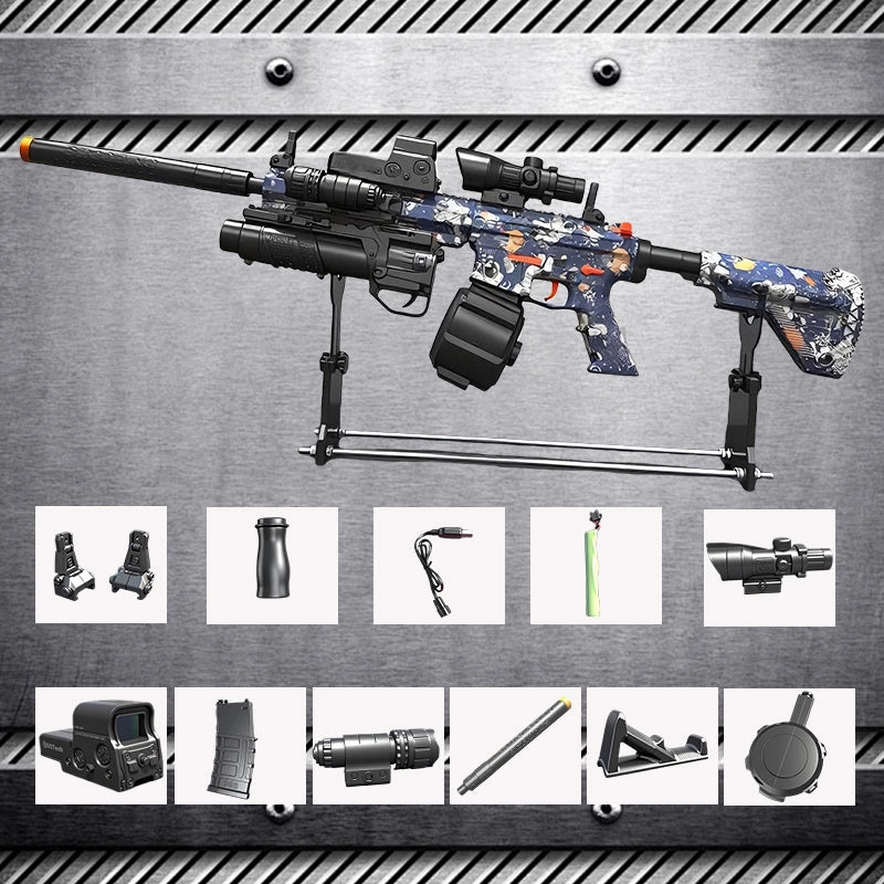 M4A1 Modified High-end Trim Automatic Electric Gel Ball Blaster with 10 Pcs Accessories – Extended 60+ Foot Range