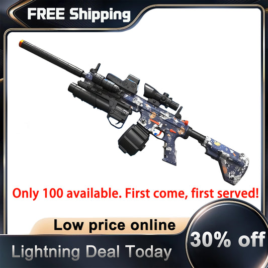 30%OFF,Free Shipping,Low Price Online.  M4A1 Modified High-end Trim Automatic Electric Gel Ball Blaster with 10 Pcs Accessories – Extended 60+ Foot Range