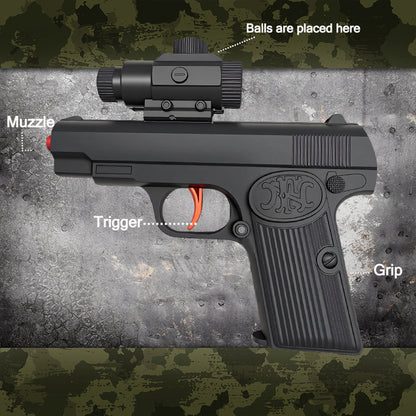 K-17 USE BB Ball or Water Ball. Toy Gun with Automatic Reloading Rebound Shell Ejecting and Soft Foam Blaster, Ideal for Shooting Games, Education Model Toys, Gift for Kids Boys Girls